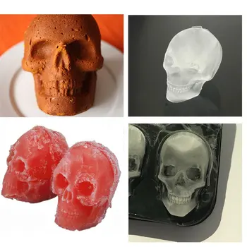 1.6*1,8 în mini gheață mucegai Halloween de gheață din silicon mucegai 3D de desene animate creative cap de Craniu Fantome Tava de Gheață DIY câștiga