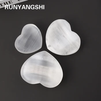 1 BUC Naturale alb cristal gips nitrit de dragoste forma de bol decorativ din Ipsos piatră ornamente de Cristal Putere Relaxare Vindecare
