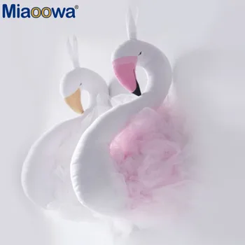 1 buc 40*20 cm de Dragoste Drăguț Ins Coroana de pluș Swan Arta de Perete Agățat Flamingo Papusa de plus Jucarii Animale Capul Decor de Perete Copii