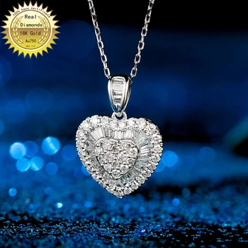 100% aur alb de 18K diamante naturale colier folosi toate 0.3 ct diamant și au certificat de