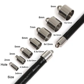 10buc/lot 2 mm 3 mm 5 mm 6 mm 7 mm 8 mm 9 mm din Oțel Inoxidabil Ciucure din Piele de Cablu End Sertizare Capace End Sfat Capace Pentru Bijuterii DIY Face