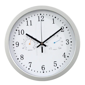 12 țoli Ceas Automatic de Reglare a Timpului de Scanare de Radio Controlate Ceas Temperatura Higrometru Ceas de Perete Tăcut Design