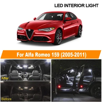 14pcs Gheață Alb Albastru Canbus LED-uri Auto de interior Dome de Tavan Lumina Hartă Lectură Ușă Portbagaj Becuri Pentru Alfa Romeo 159 2005-2011