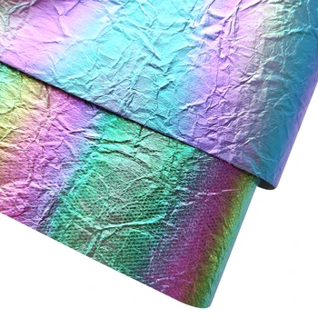 30*135cm Holografic Curcubeu Faux din Piele Retro Dificultate Textura PU Piele Material pentru DIY Ambarcațiuni de Cusut Arcuri Cercei