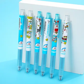 36 buc/lot Transparent Doraemon Apăsați Gel Stilou Drăguț 0.5 mm negru de cerneală Semnătura Pixuri de Birou Rechizite Școlare Papetărie cadou