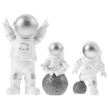 3pcs Tort Figurine Ambarcațiuni Ornament Tort de Decorare Spațiu Consumabile Partid Astronaut Figurina Astronaut Statui, Ornamente