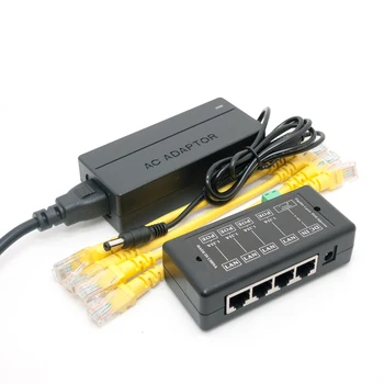 4 Porturi Gigabit PoE mijlocul Adaptor Ethernet 24V3A 72Watt PSU