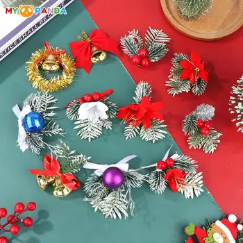 5pc Coroane de Crăciun în Miniatură Fairy Garden Home Decor Mini Con de Pin Bell Papion Pandantiv Ambarcațiuni DIY Păpuși Scena Decor Cadou