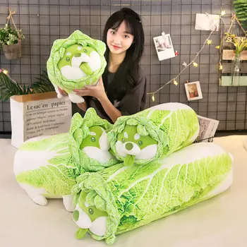 90cm Varza Shiba Inu Câine Legume Drăguț Zână Anime Jucărie de Pluș Pufos Umplut de Plante Papusa Moale Kawaii Perna Copii Jucarii Cadou