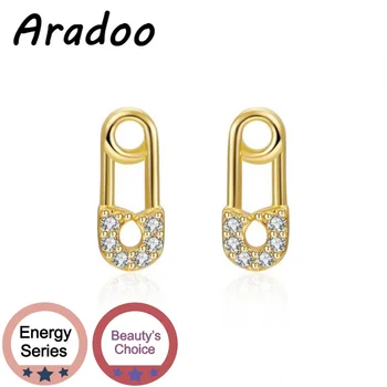 ARADOO S925 Argint Moda Temperament Diamond Stud Cercei Gen Pin Design Cercei Dulce și Drăguț Stil Cercei