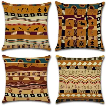 Africa de Imprimare Stil Etnic față de Pernă de Bumbac Lenjerie Arunca Pernă Decorative Pentru Canapea față de Pernă față de Pernă ZT196