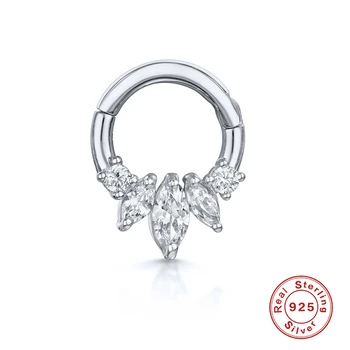 Aide Argint 925 Hoop Cercei Pentru Femei Rotund Diamant Străpuns Cercei Cartilajului Urechii Os Bijuterii pendientes 9 mm 1 BUC
