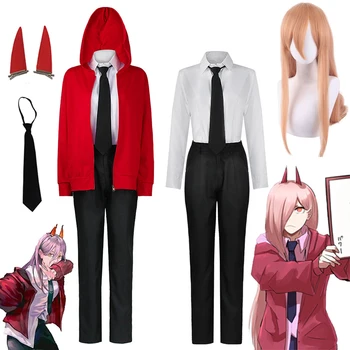 Anime, Cosplay, Costume de Drujba Om Cosplay Putere Costum de Sânge Diavolul Roșu Sacou Tricou cu articole pentru acoperirea capului Set Complet de Halloween Colthes