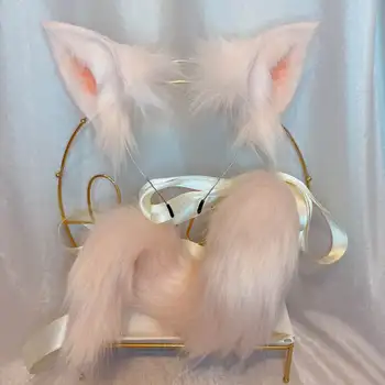 Anime Porc Roz Bestia Coada de Lup Urechi de Pisică Ureche Fox Ureche Cerc Păr Personalizate Lolita COSPLAY Frizură