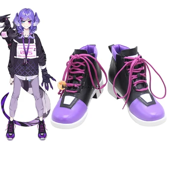 Anime Vtuber Nijisanji Selen Tatsuki Cosplay Pantofi Dantela-Up Glezna Cizme Carnaval De Halloween Petrecere De Lux Cosplay Recuzită Personalizate