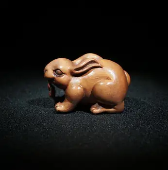 Antichități Vechi și antic cimișir zodiac Chinezesc iepure (mâner bucată) produs nou