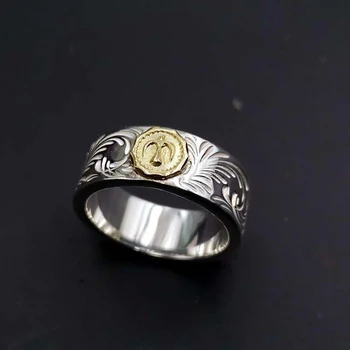 Argint încrustat galben rotund inima vultur tânăr insigna inel inele de logodna pentru femei rafinate de lux lumina cuplu de bijuterii