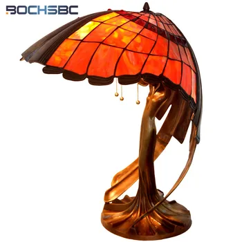 BOCHSBC Lampă de Masă Zeita de lumină led Vitralii Arta de a Colecta Home Decor de Birou LED-uri de Lumină pentru Camera de zi