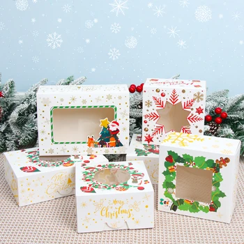 Bomboane De Crăciun Cutie De Ornamente De Crăciun Decor Pentru Acasă De Crăciun 2022 Navidad Kerst An Nou Fericit Hârtie Kraft Cutie De Cadou 2023