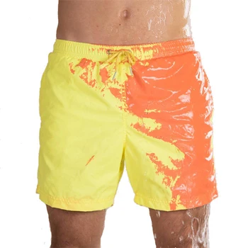 Bărbați Surfing pantaloni Scurți de Culoare Schimbare Trunchiuri de Înot și Plajă În Pantaloni de Apă pentru Bărbați pantaloni Scurți de Sport Potrivit pentru Plaja