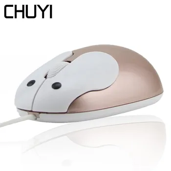 CHUYI Mini Iepure Drăguț desen Animat Mouse-ul prin Cablu USB Cablu Optic PC 1200 dpi Pentru Fete Laptop