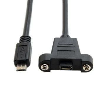 CY Xiwai Montare pe Panou Tip Micro USB 5Pin de sex Masculin la Feminin Cablu de Extensie cu Șuruburi 50cm 3m 5m Negru