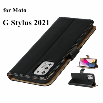Caz din piele Portofel Caz Flip Capacul Montat Caz pentru Motorola Moto G Stylus 2021 toc de protecție coajă de telefon retro afaceri GG