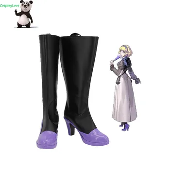 CosplayLove Fire Emblem: Trei Case Indered Umbre Constance Negru Violet Cosplay Pantofi Cizme Lungi Din Piele Personalizate