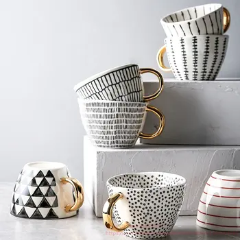 Creative stil Nordic uri ceramice speciale în formă de cană de apă mare capacitate cafea simplă ceașcă de micul dejun Drinkware acasă magazin de cafea