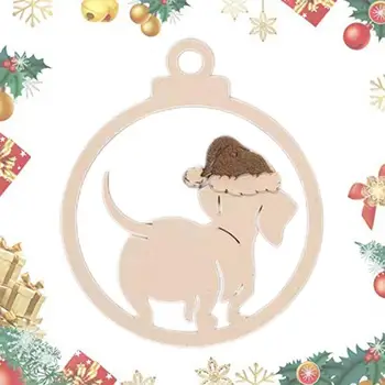 Crăciun Câine Din Lemn Pandantiv Dog Ornament Decor Pentru Pomul De Crăciun Petrecere De Anul Nou Decorative Ambarcațiuni Petrecere De Anul Nou Consumabile