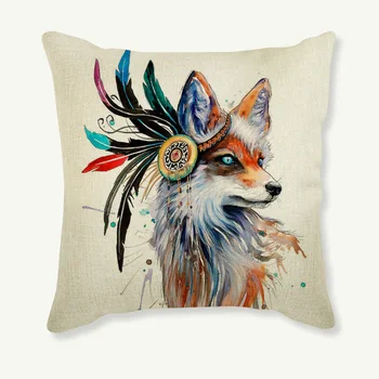 Culoare Fox Tipărite Arunca Pernă Canapea Talie Decorative față de Pernă Decor Acasă capas de comentariu de prima calitate