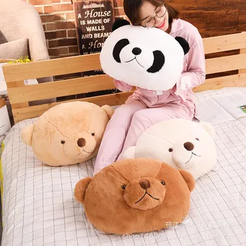 De Pluș Drăguț Cap De Animal De Pluș Jucărie Panda Perna Papusa De Plus Teddy Bear Papusa De Dormit Plus Fata Perna Cadou De Vacanță