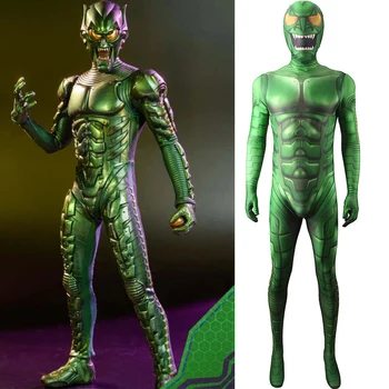 Demon Verde Diavolul Costum Norman Osborn Costum de Spandex Cosplay Costum Bărbați Băieți super-Erou Salopeta Zentai pentru Adulți și Copii