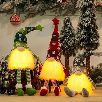 Destul De Crăciun De Pluș Papusa Lung/Scurt Picioare Baterii Decor De Crăciun Doll Xmas Decor Fără Chip Gnome Papusa De Plus