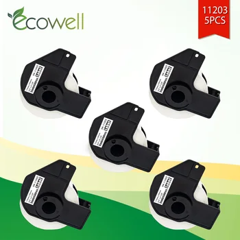 Ecowell 5Rolls(1500pcs) eticheta banda DK-11203 Albă de Hârtie Termică DK11203 DK 11203 compatibil pentru Brother Imprimantă de Etichete 17mm*87mm