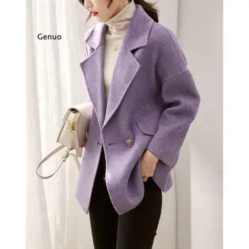 Elegant Liber Eșarfă coreea Style Solid de haine Femei Purple Chic Trendy Populare Dublu Rânduri groase de Iarna Studenti Doamna