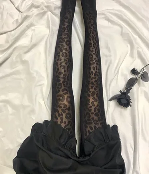 Femei Ciorapi Subțiri de Personalitate de Moda de Imprimare Leopard Fishnet Ciorapi Fierbinte de Vânzare On-line Startlets JK Socking Sexy Lady Ciorap