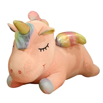 Fierbinte Kawaii Colorate De Pluș Unicorn Jucărie Pentru Copii Animal De Pluș Cal Zburător Papusa Fete De Perna De Dormit Daruri Minunate
