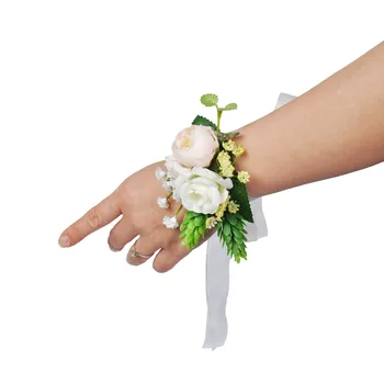 Flori de nunta încheietura mâinii corsaje trandafir alb floare brățară brățară fata de flori corsaj domnisoara de onoare
