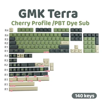 GMK Clona Terra 140 Cheie PBT COLORANT SUB Taste Cherry Profil Pentru ANSI ISO Layout-ul Tastelor Pentru Tastatura Mecanica 64 68 84