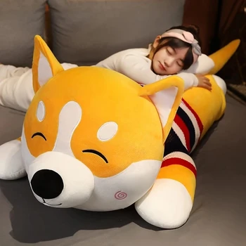 Gigantul Huggable Drăguț Shiba Inu Câine Jucărie de Pluș Umplute de Animale Catelus Perna Moale Papusa Minunat Frumos Cadou de Crăciun pentru Copil