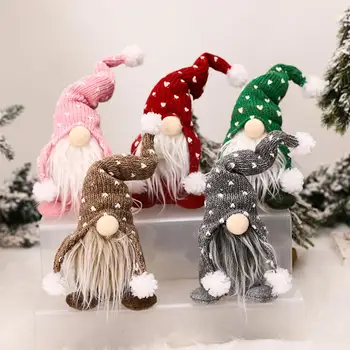 Gnome Crăciun De Pluș Tricotate Fără Chip Lucrate Manual, Ornamente De Crăciun Pandantiv De Anul Nou Cadouri Xmas Decor Pentru Acasă B5u0