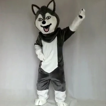 Grey Wolf Dog Mascota Costum, Costume De Cosplay Rochie De Petrecere Costume De Carnaval Fursuit Desene Animate, Costume, Blană Costum De Crăciun