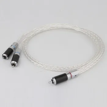 Hi-end Preffair OCC 8A700 Argint placat cu cablu Audio RCA la 2RCA Interconnect RCA cablu splitter pentru 2RCAs 1bucată