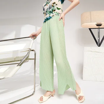 Japoneze, designer de moda high-end pantaloni largi de vara pentru femei talie mare design fantă vrac pantaloni lungi casual