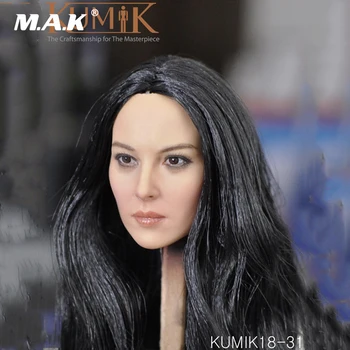 KUMIK18-31 1:6 Scala Cap de Femeie Sculpta Părul Negru Cap Sculptură Jucarii Model de 12 inch Femeie de Acțiune Figura Corp Accesorii