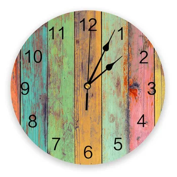 Lemn Colorat Bord Ceas De Perete Pentru Casa Decorare Camera De Zi Cuarț Ac Agățat Ceas Modern Ceas De Bucătărie