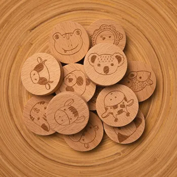 Lemn Rotund de Mână Apuca Placi Jucarii Animale Jigsaw Puzzle Montessori Puzzle Cognitive, de Învățare Carte Jucărie pentru Copii