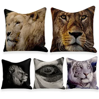 Lumea animală maiestuos regele leu față de pernă masina canapea pernă acoperă decorațiuni interioare pot fi personalizate