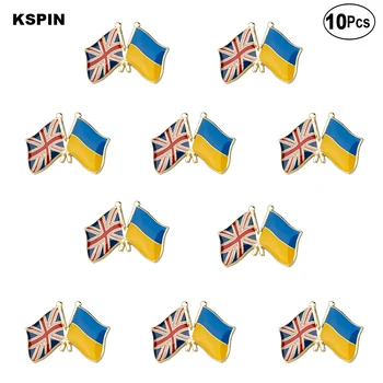 Marea Britanie Ucraina Flag Pin Rever insigna Steag Brosa Ace Insigne 10buc o Mulțime